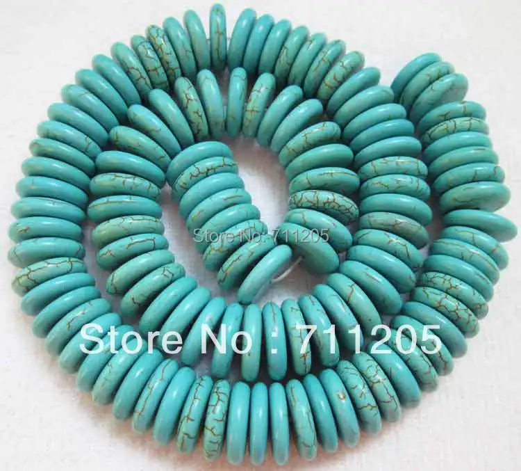 3x14mm Blue Turquoises Rondelle loose beads 16