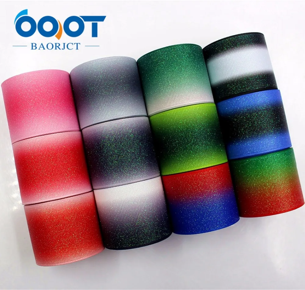 OOOT BAORJCT 181164 38 mm  10 yards flash Ribbons Thermal transfer Printed grosgrain Wedding Accessories DIY handmade material