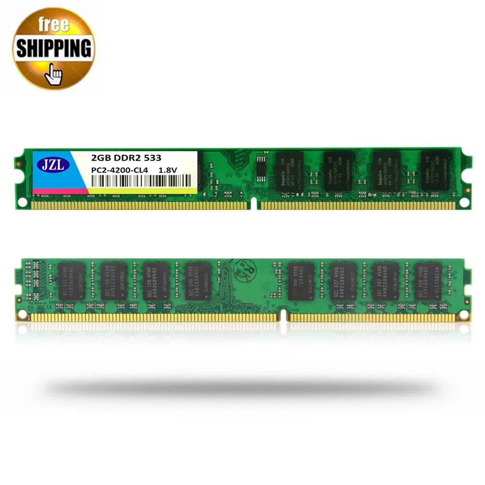 

JZL Memoria PC2-4200 DDR2 533MHz / PC2 4200 DDR 2 533 MHz 2GB LC4 240PIN Desktop PC Computer DIMM Memory RAM Only For AMD CPU