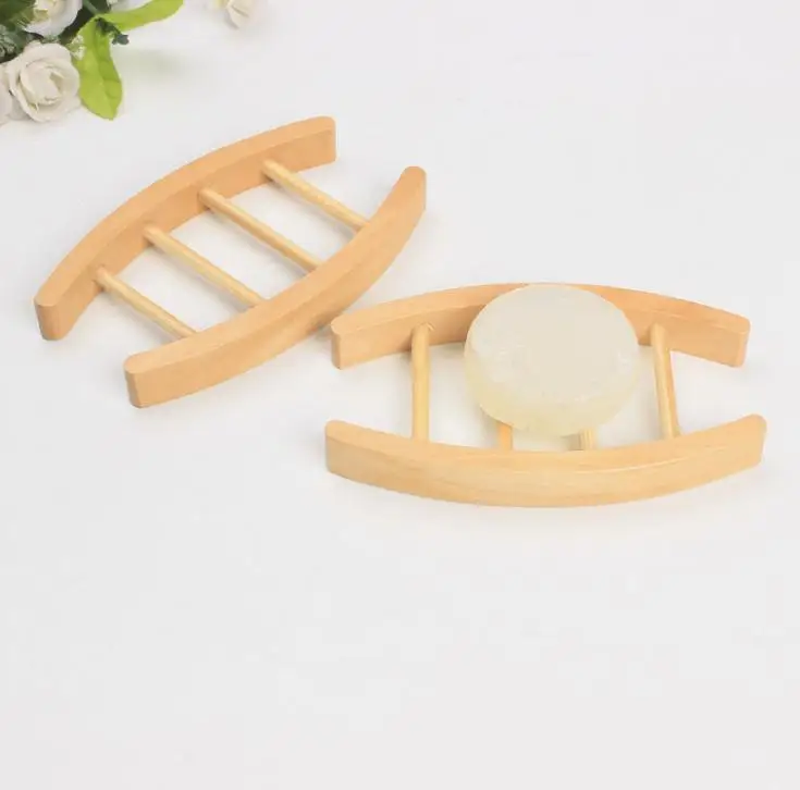 Simple Wooden Soap Box Handmade Wood Draining Soap Dish Plate Container Bathroom Accessories SN1292