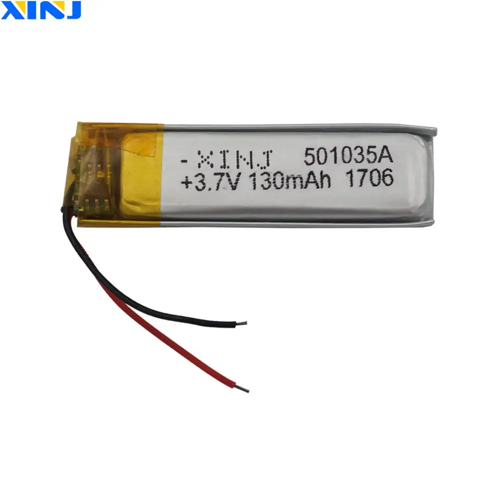 3.7V 130mAh 0.481Wh Polymer Li Lithium Battery Lipo Cell 501035 For MP3 Music Player Driving Recorder GPS Sat Nav Car Camera