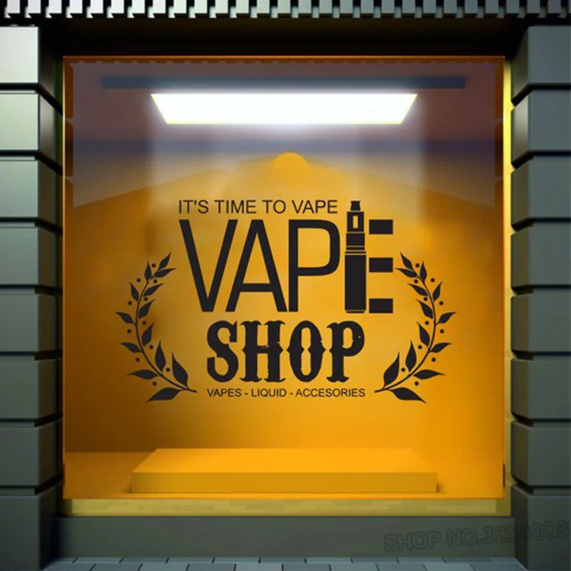 Vape Shop Words Wall Decal Window Sticker Vape Shop Vaping Vape Store Logo Glass Decals Vinyl Removable Wall Stickers L855