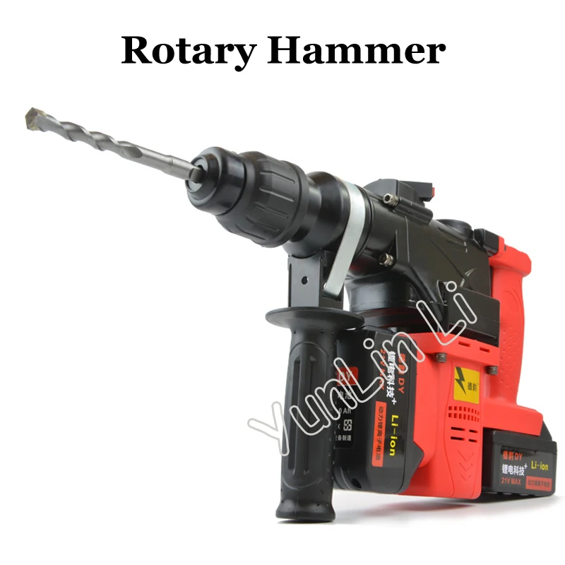 4500rpm Electric Drill Rotary Hammer 40V Cordless Lithium Battery Hammer Heavy Duty Cordless Impact Drill Power Tool