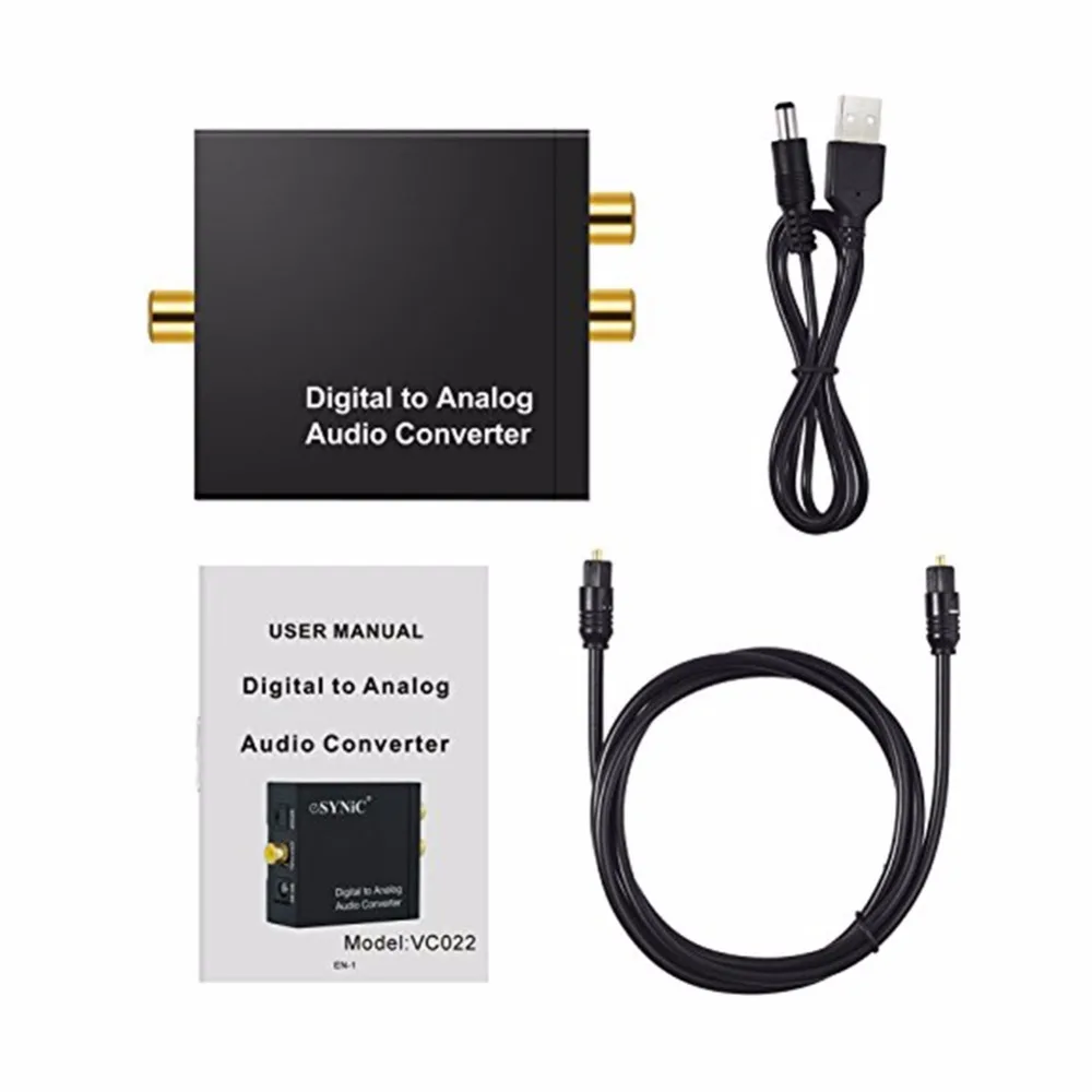 

3.5mm Jack Digital to Analog Audio Converter Optical SPDIF Coaxial to Stereo L/R RCA Output Audio Adapter