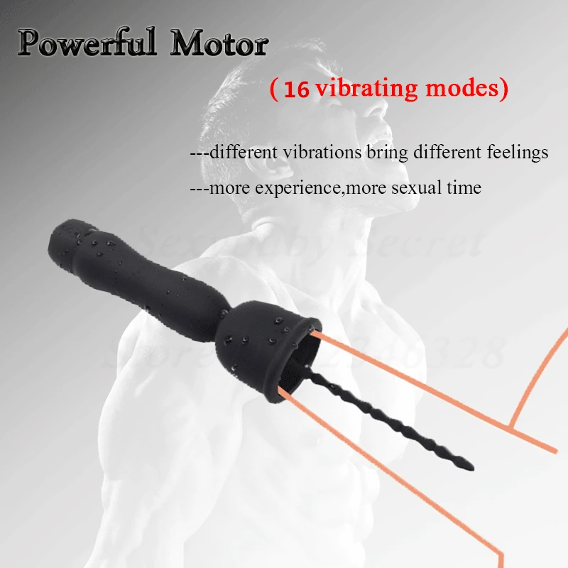 16 Speeds Vibrating Male Penis Plug Vibrator Urethral Catheter Delay Training Glans Stimulator Sex Toys For Gay Men Masturbator