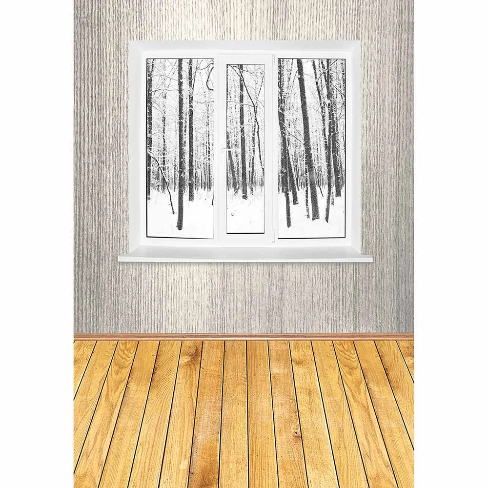 Allenjoy 背景窓冬の空気新鮮な雪インテリアブランチ froest 自然シーズン新生児写真の背景