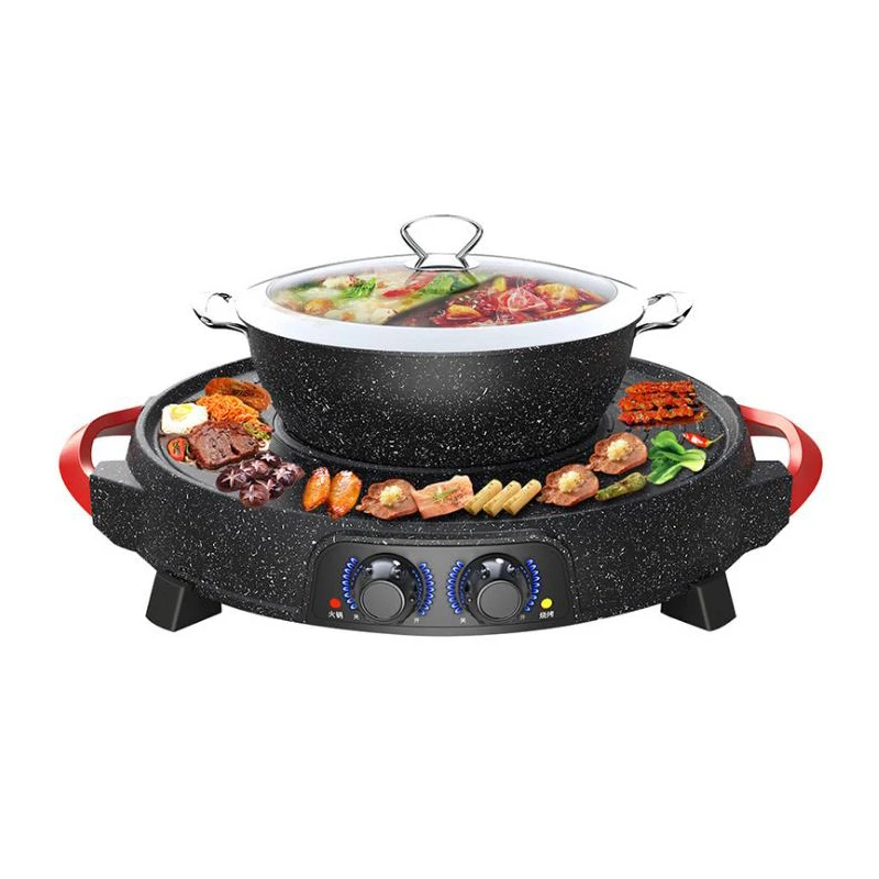 

Multifunctional Electric Hot Pot Electric Griddle and Hot Pot All in One Machine Korean Style Electric Grill