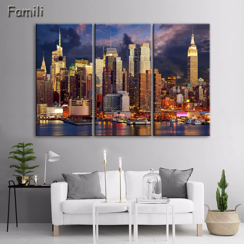 3PCS HD Printed brooklyn manhattan new york Painting children's room decor print poster picture canvas drop ship wall art