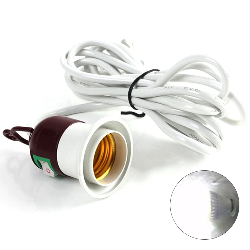 

Newest E27 Screw Light Lamp Bulb Holder Socket Switch with Power Cable Cord US Plug 2M