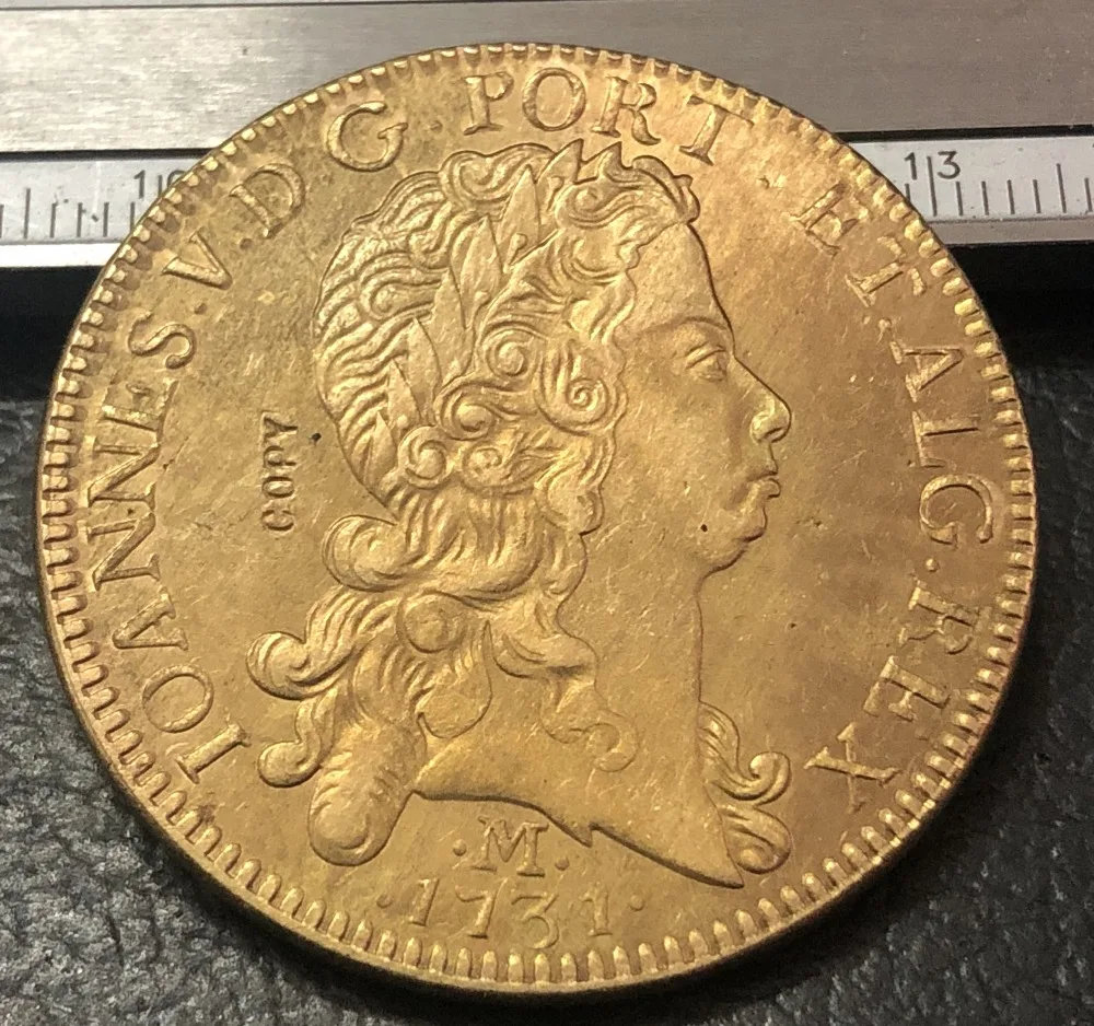 عملات ذهبية عيار 22 موديل برازيلي 1731 من Reis - Joao V. 12800 م