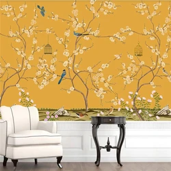 Custom wallpaper 3d papier peint painter and everything is large Chinese classical art pen flower bird TV background wall paper