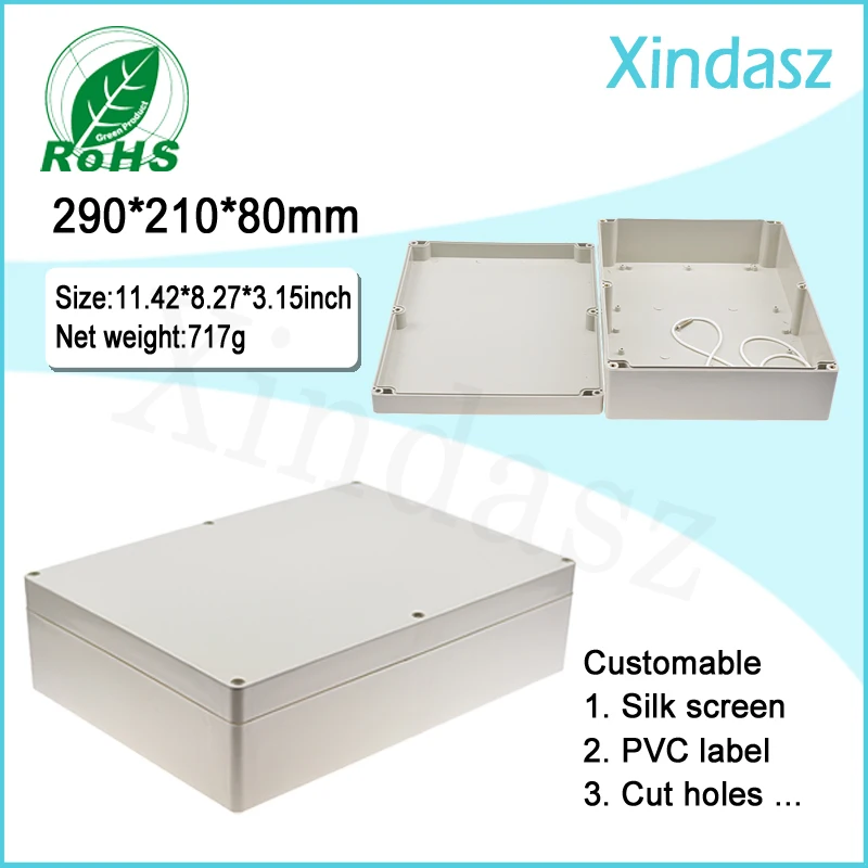 

1pcs 290*210*80mm Plastic electrical enclosure waterproof electric boxes,Waterproof, dustproof, anti-corrosion IP66