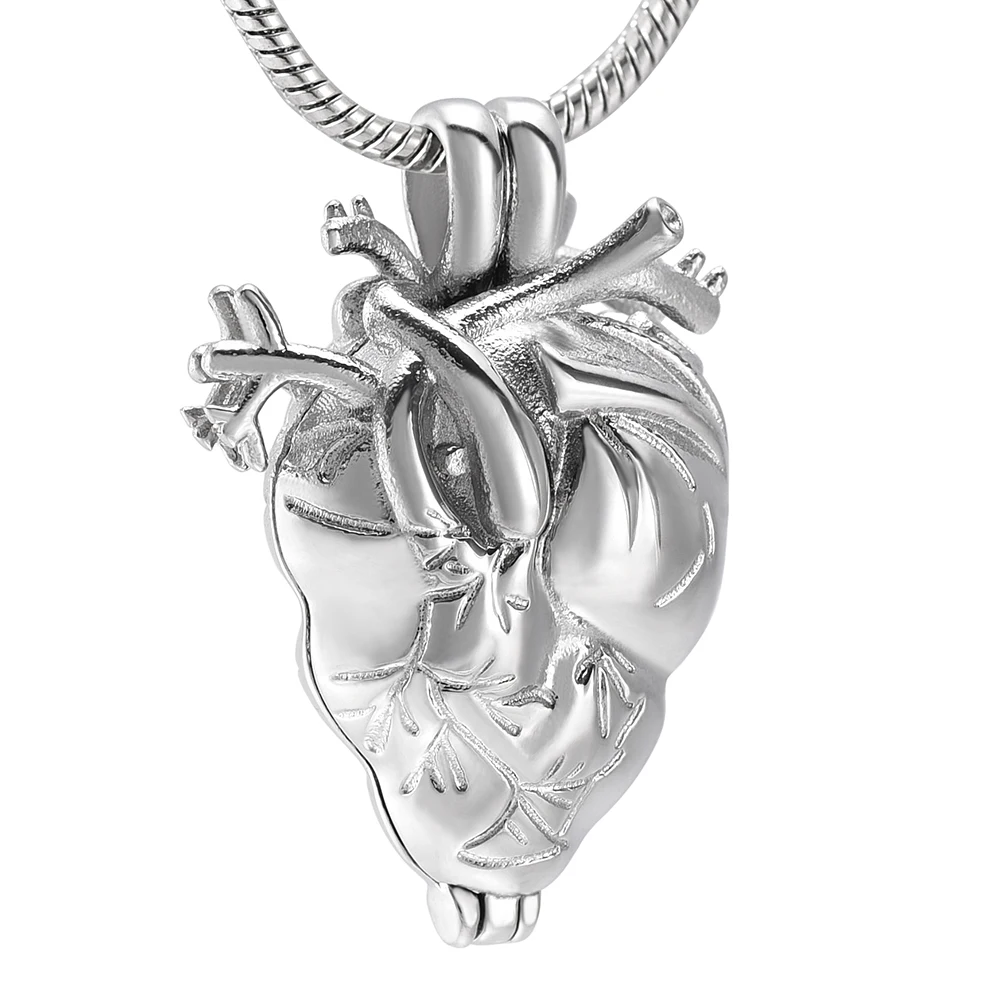 Trendy Tiny vial in anatomia Heart Cremation jewelry ashes keepsake funeral for Memorial eternity secret stash Pendant necklace