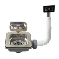 Talea Deluxe-fregadero de cocina de acero inoxidable 304, colador individual, cesta de drenaje con tubos de drenaje, colador cuadrado