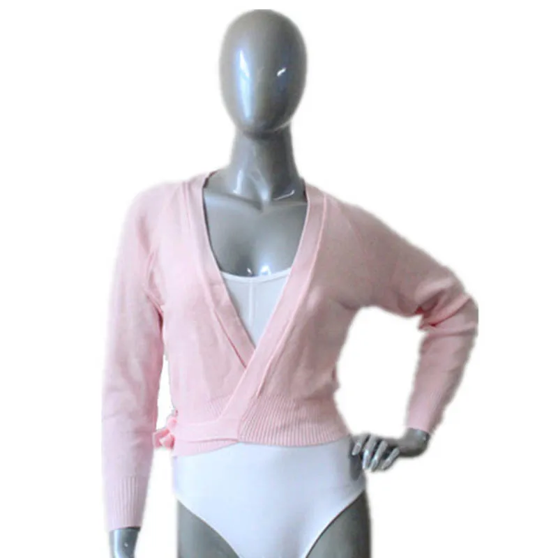 HDW Dance Retail Ready-to-ship maglione avvolgente per balletto rosa chiaro per ragazze e signore/Warm-up in acrilico per balletto per ragazze top in tessuto