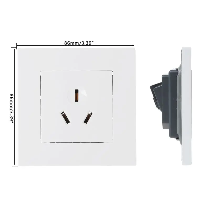 Wall Socket 86 Type 16A Power Outlet With 3 Holes White PC Panel For Air Conditi