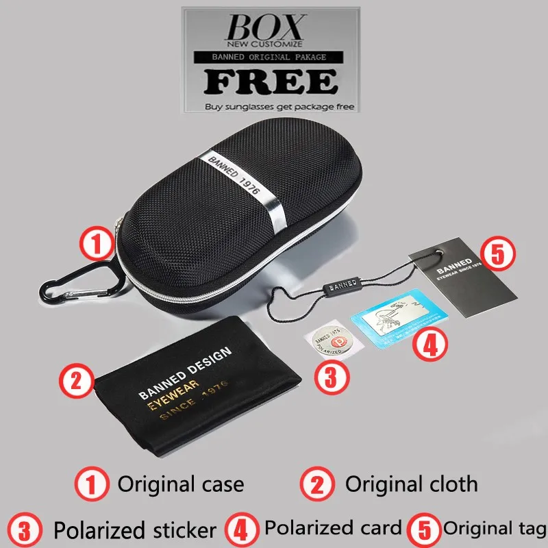 BANNED 1976 Luxury Original Box Logo Case, Card.Tag, Sticker Cloth, Paper Box, Package
