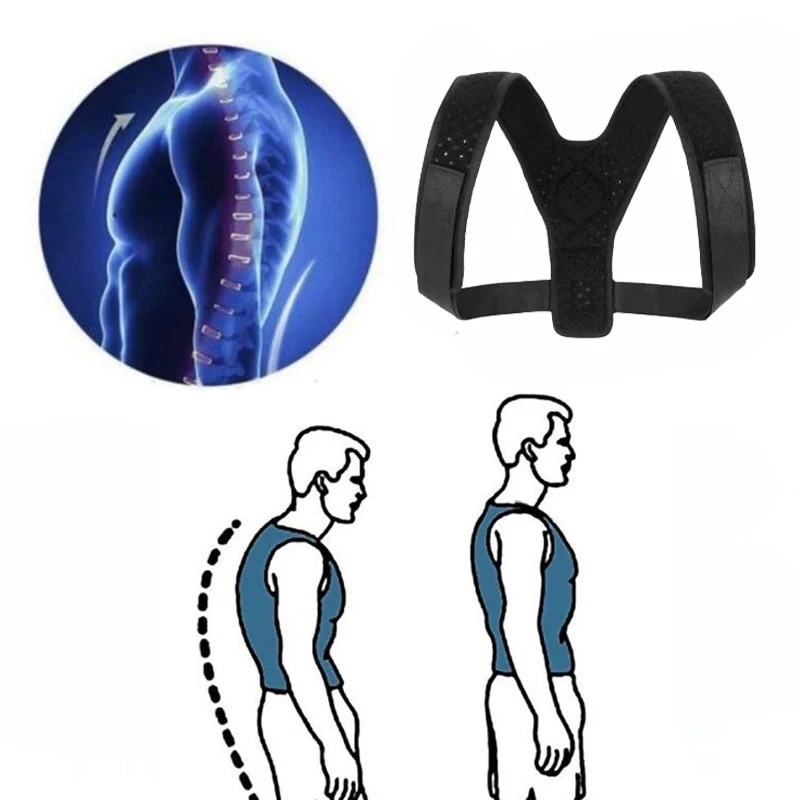 1PCS Clavicle Support Portable Brace Belt for Men Women Elastic Posture Corrector Support Back Brace with Breathable Straps