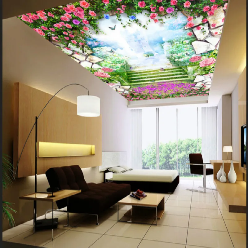 

Unreal roses background ceiling large mural 3D wallpaper bedroom living room TV backdrop painting three-dimensional 3D wallpaper