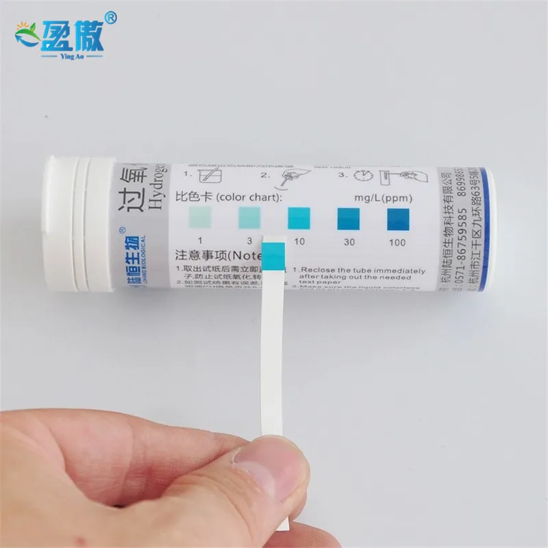 Hydrogen peroxide test strip Measurment range 1-3-10-30-100mg/l