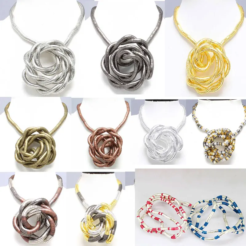 

Wholesale 5mm 90cm 20 colors Iron Bendy Flexible Twisted Snake Necklace ,10pcs/pack