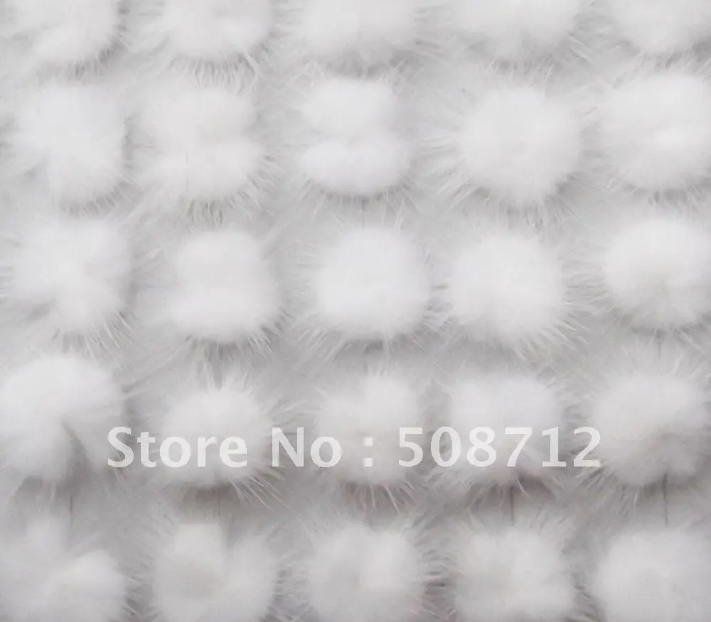 

Free shipping!!!!500pcs mink fur ball embellishment sew trim for DIY craft hair accessory 30m white