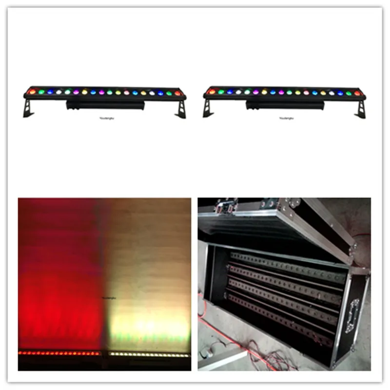 4pcs with flightcase Outdoor Waterproof IP65 LED RGBWA UV Wall Washer 18x18w waterproof wall washer led linear wall washer light