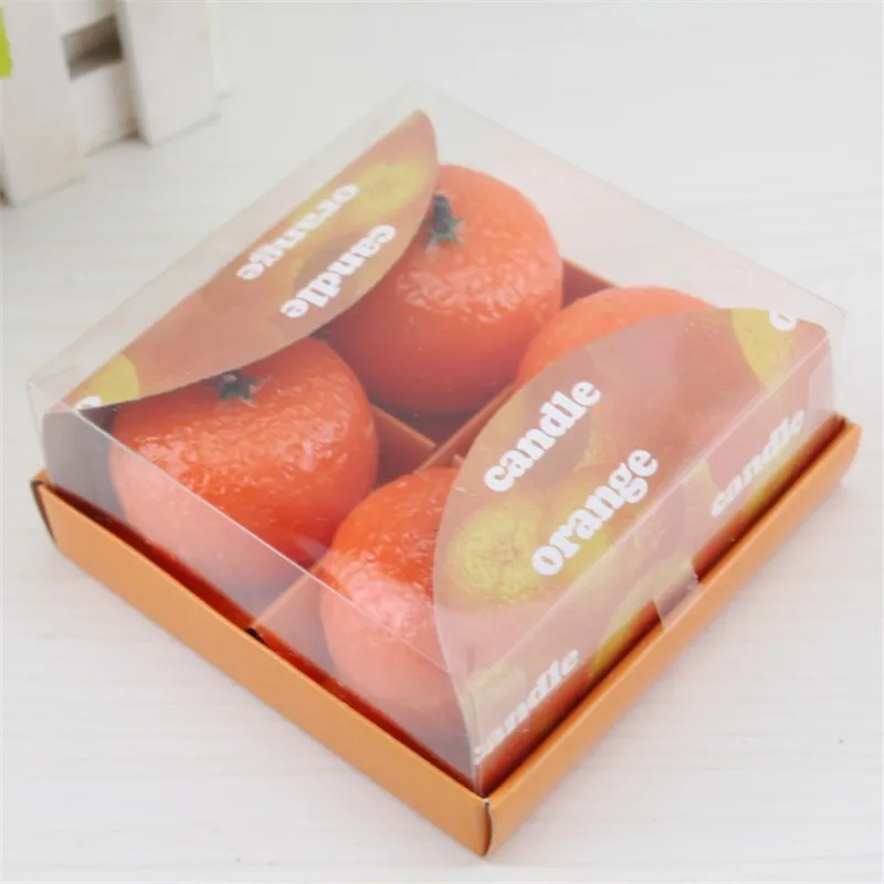 4PCS/Lot Christmas Lemon Shape Fruit  Candle Greet Gift Party Supplies Wedding Gift  Romantic Confession Candle