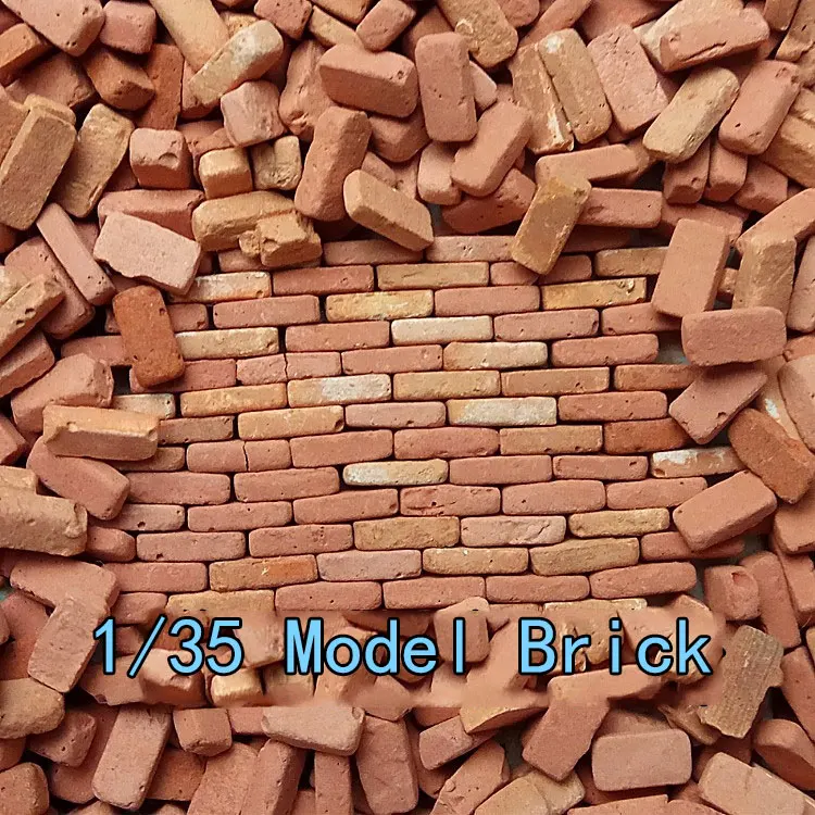 520pcs 1/35 Scale WW2 European Building Scene Architectural Model Material  Red and White Plaster Brick Wall Brick Diorama