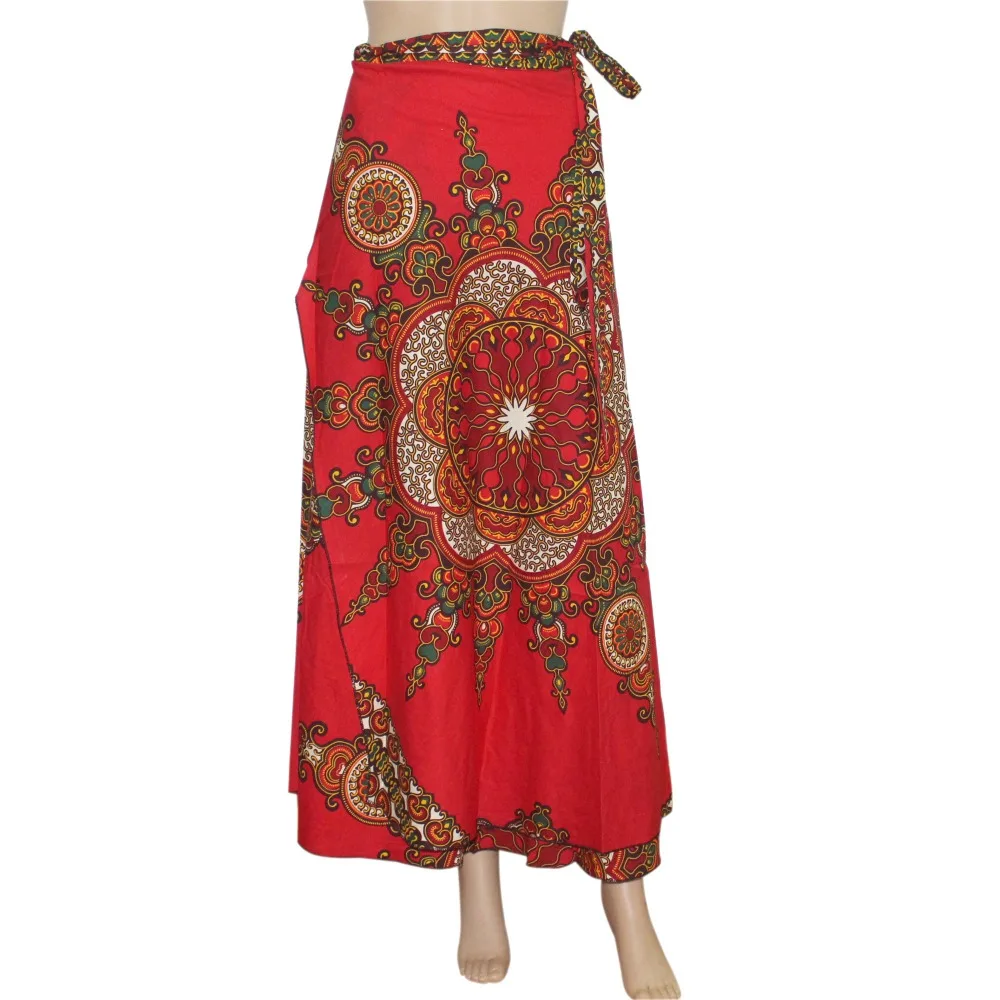 Dashikiage 2019 Nieuwe Mode Afrikaanse Print Lange Rok 100% Katoenen Rok Met Riem