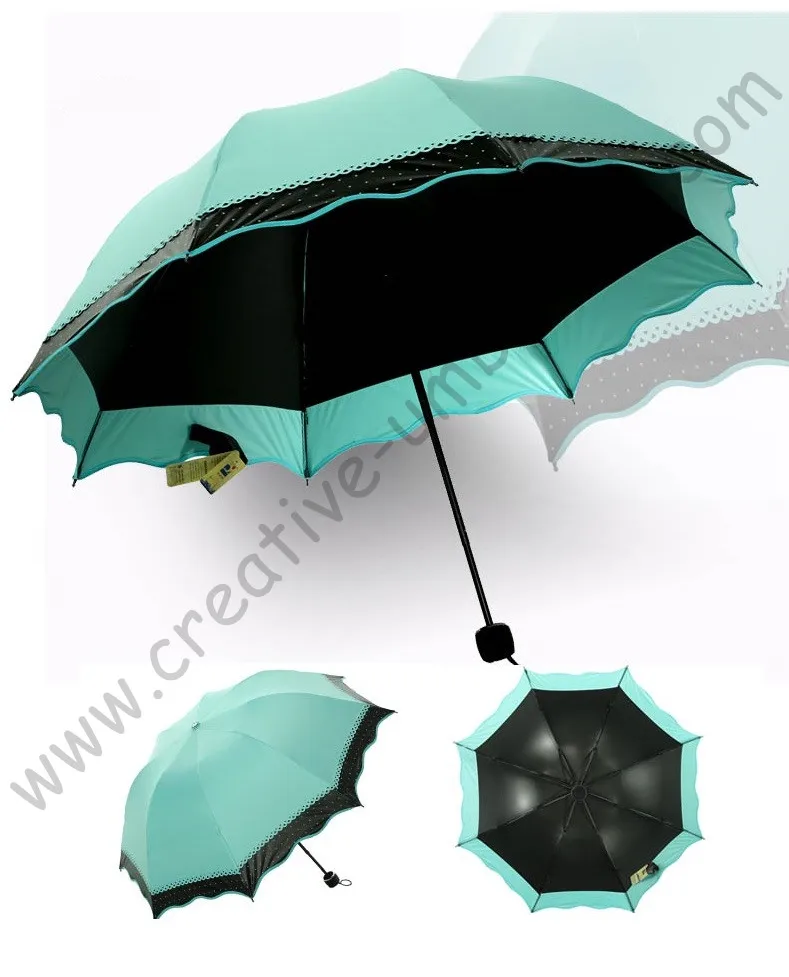 2pc/lot colour option summer  folding mini outdoor umbrella  5 times black  coating Anti-UV olive green  two layers lace parasol