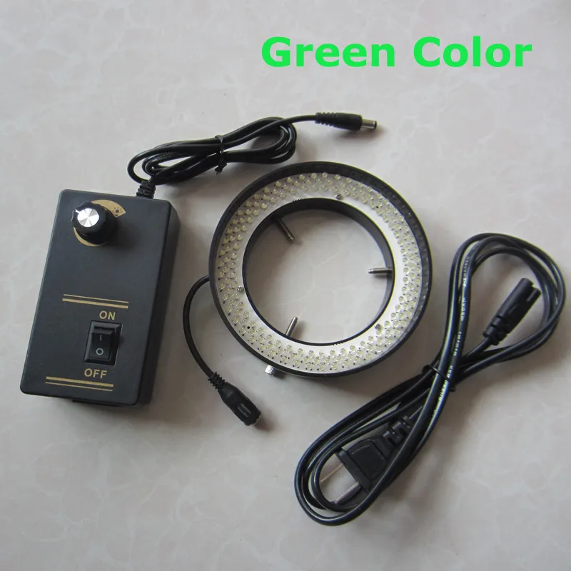 

Green Color Light - 156pcs Adjuatable Medical Stereo Microscope Illuminated LED Ring Bulb Lamp 110V-220V Inner Diameter 81mm