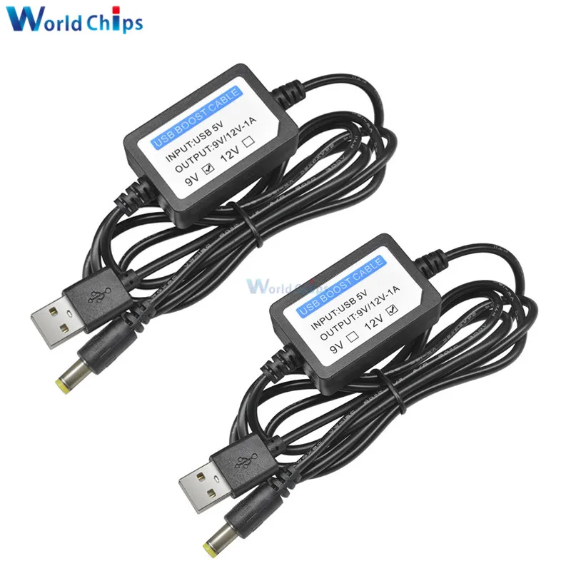 USB Charge Power Boost Cable DC 5V to DC 9V/12V 1A 2.1x5.5mm Step UP Module USB Converter Adapter Cable with Boost Component