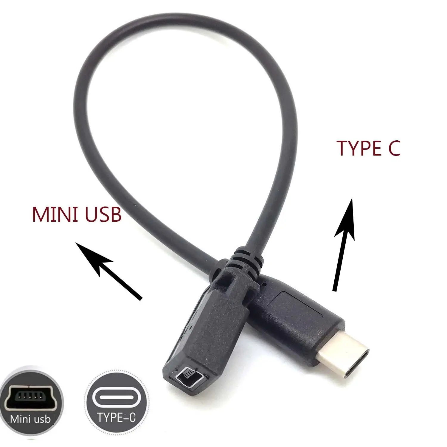 Type C USB 3.1 Male to 5pin Mini USB Female Charging Data sync Cable Cord Adapter