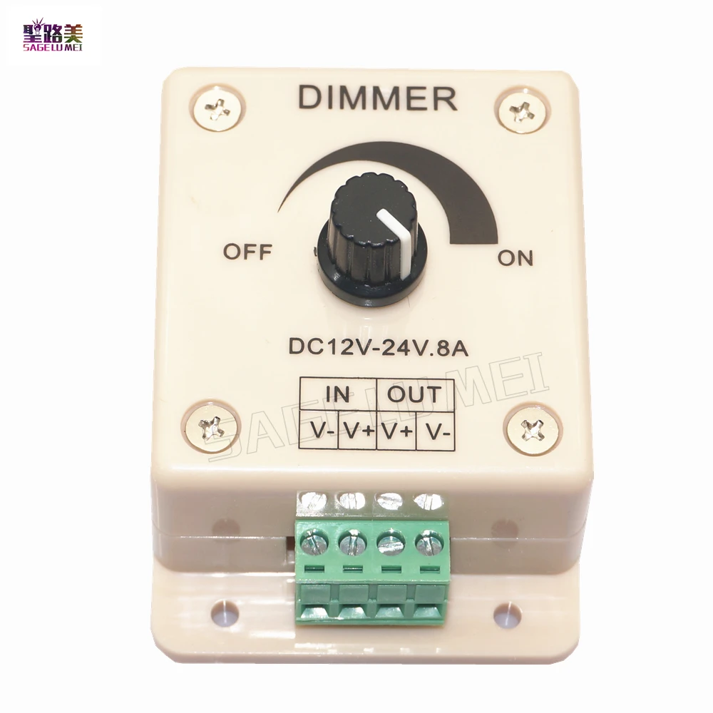 Imagem -02 - Led Dimmer 8a 30a 96w 360 Brilho Ajustável Lâmpada Tira Luz Driver Única Cor Led Controlador 5050 3528 Fita Dc12v24v