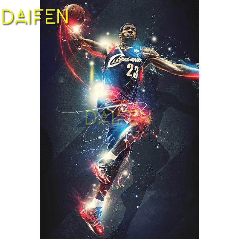 

Full Round Diamond mosaic jumping Full Square Diamond painting basketball star James Cross stitch 5 DIY Diamond embroidery James