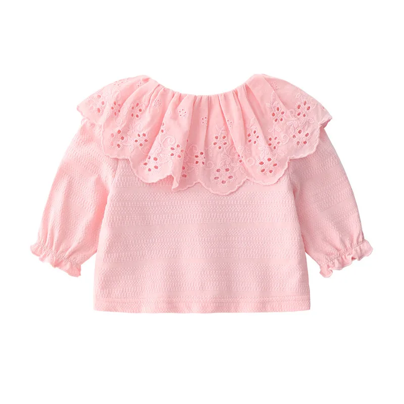 Lace Newborn Baby Girl Clothes Hollow Flowers Long Sleeve Cardigan Baptism Girls Bloues Tops