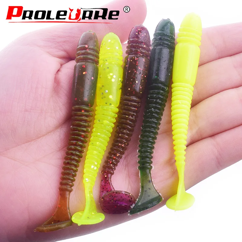 

10pcs/lot worm soft Bait 75mm 3.2g fishing lure Wobbler Swimbait Artificial Silicone Salt With fishy odor Carp Bass Lures PR-341