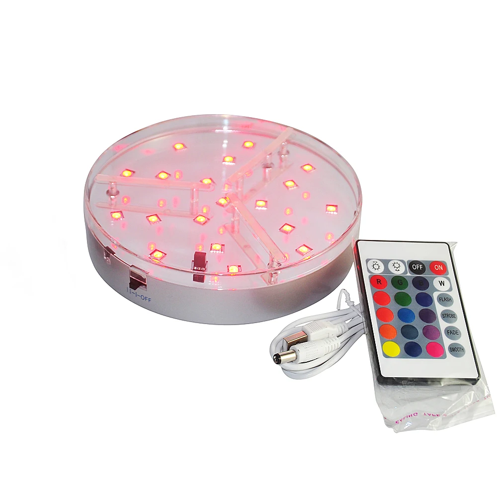 30pcs*Rechargeable Super bright RGBW LED under for wedding lighting with remote control under vase light