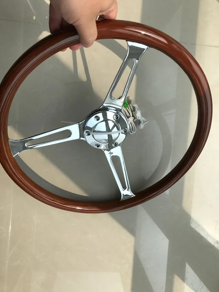 universal high quality 380mm /15inch/38cm  Wooden Phoebe steering wheel racing car steering wheel three racing Phoebe