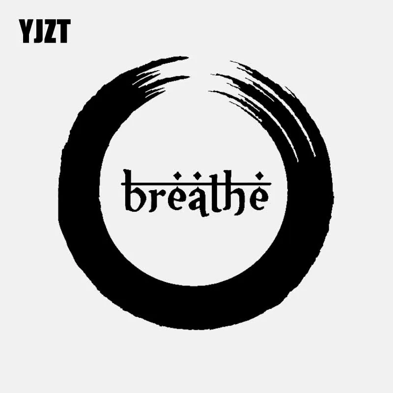 YJZT 15.9CM*15.9CM Breathe Buddhism Fitness Meditation Car Sticker Vinyl Decal Black/Silver C3-1535