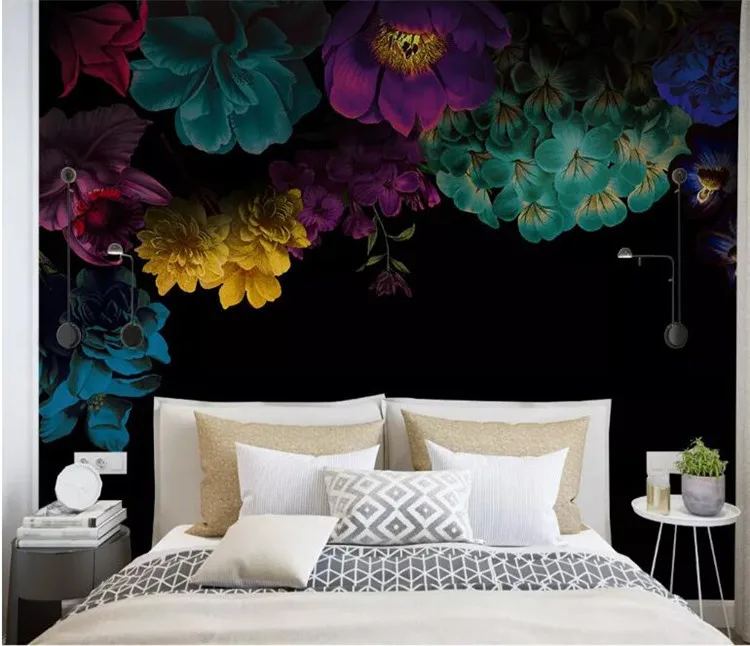 3D Rose Flower Wallpaper Murals for Living Room Home Wall Mural Decals Wall Art Photo Wall Paper Contact Paper Primitive Decor