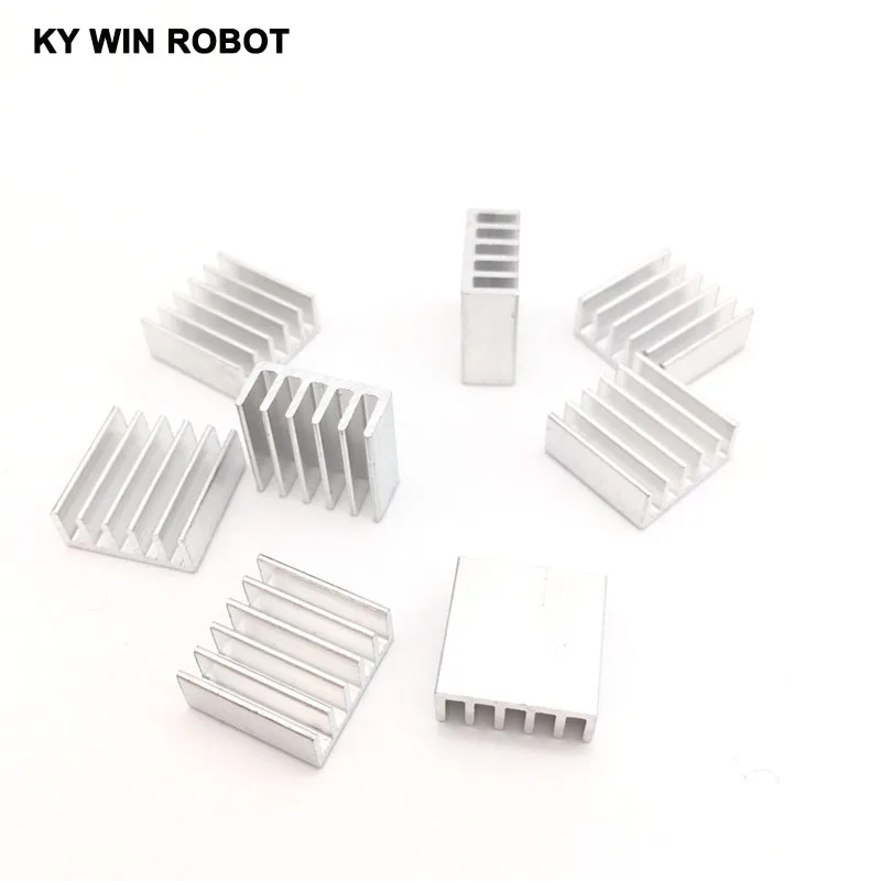 50 Stück extrudierte Aluminium-Kühlkörper, 14 x 14 x 6 mm, für Chip, VGA, RAM, LED, IC, elektronische Kühlkörper, Kühlung. – Detail 1