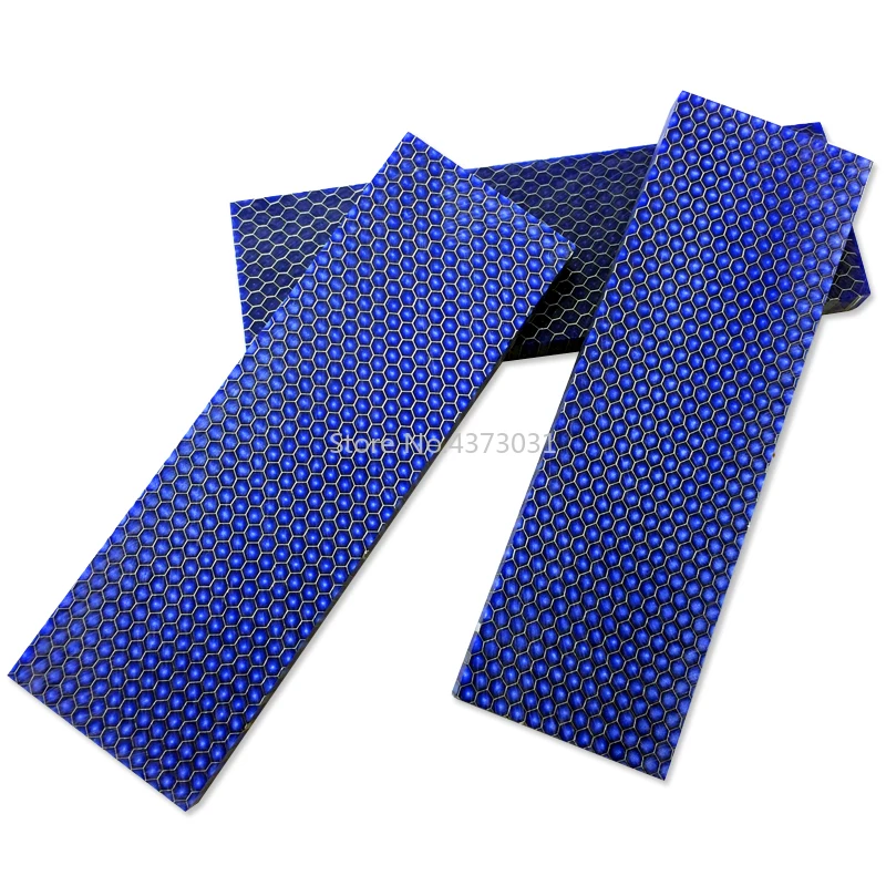 1 piece Blue C-Tek For DIY Knife handle material plate Resin material Snake grain Honeycomb pattern Slingshot handle