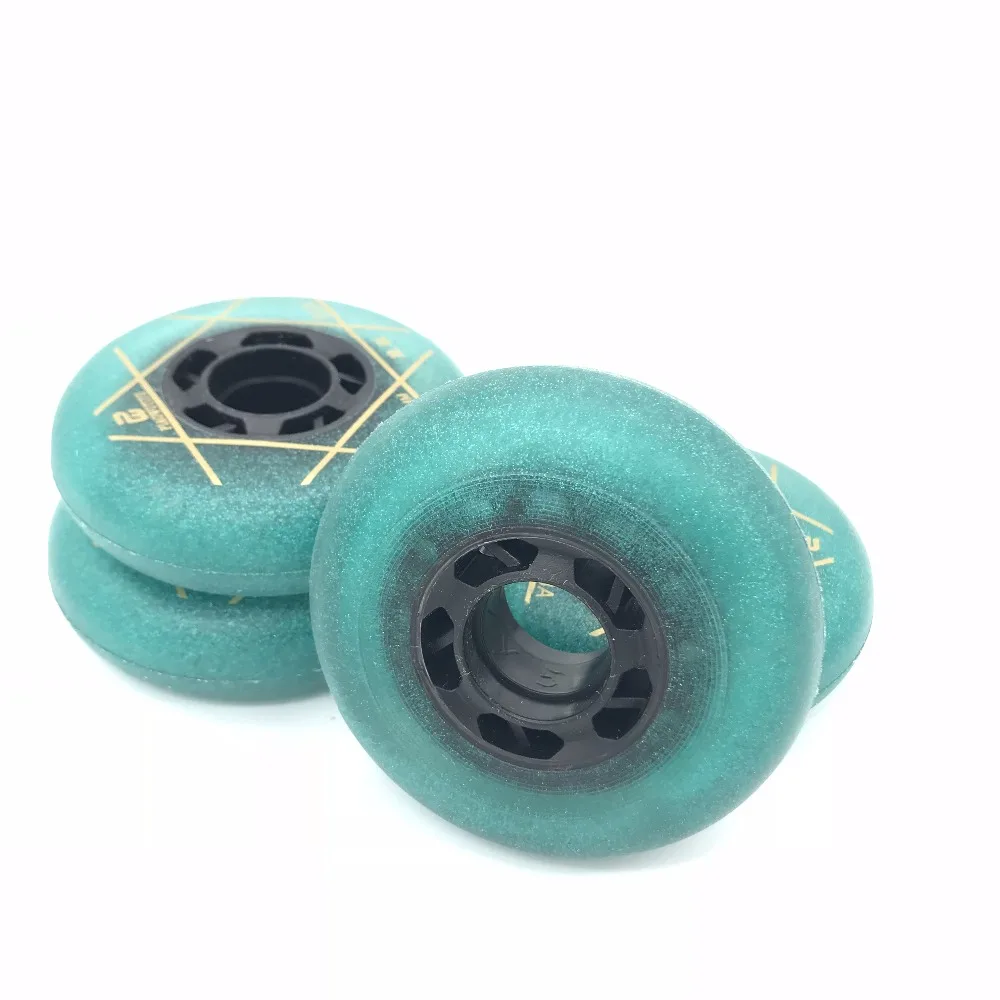 SzBlaZe 4 Piece 83A PU Inline Roller Skates Wheels 72 76 80mm FreeStyle Slalom Skating Blade For Wave Board Caster Board Street