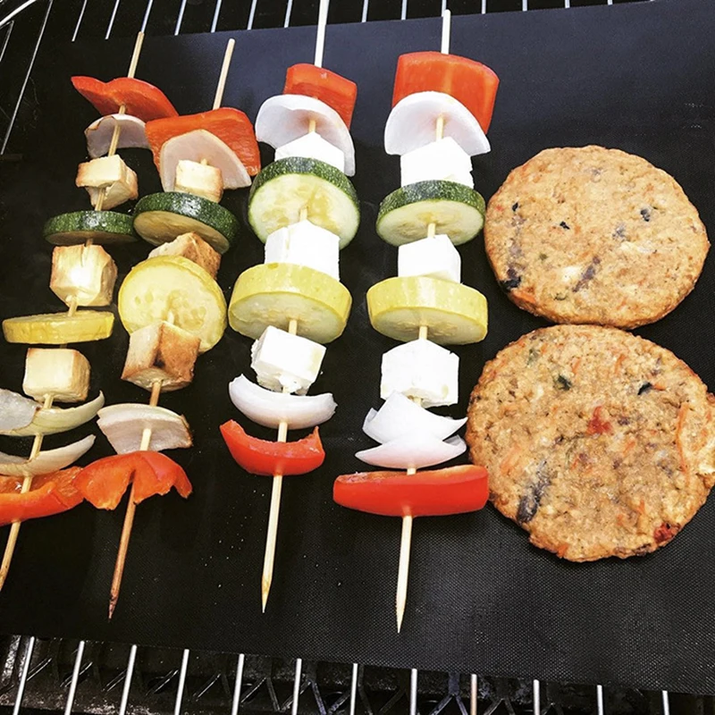 Reusable BBQ Mat Fiber Non-Stick BBQ Grill Mat Sheet Hot Plate Portable Easy Clean Foil BBQ Accessories