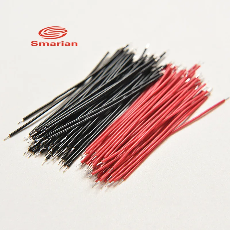 400pcs Motherboard Tin-Plated Breadboard Jumper Cable Kit Black & Red 6cm Electronic Wires Components Accessories