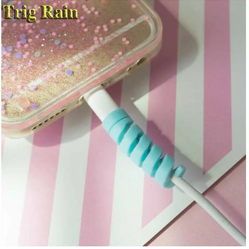 100 قطعة دوامة كابل حامي خط البيانات سيليكون بكرة ويندر واقية ل آيفون أندرويد USB شحن سماعة غطاء