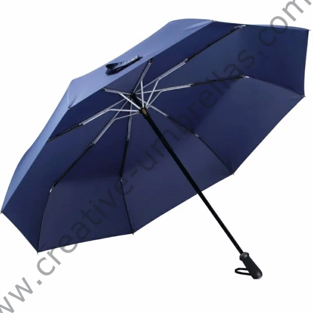 123cm 2-3 persons 75T alloy steel two fold manual open anti-thunder windproof business umbrella ABS&Rubber mini golf parasol