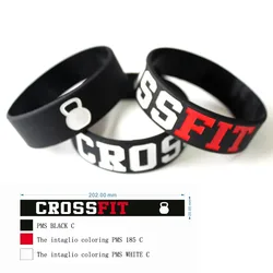 CrossFit Wristband for Workout Kettlebell, Fitness Apparel, Workout Clothing, Silicon Bracelet Band, 4 Pcs